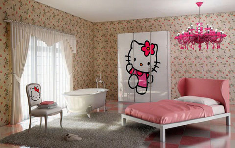 Dormitorio Hello Kitty para chicas adultas