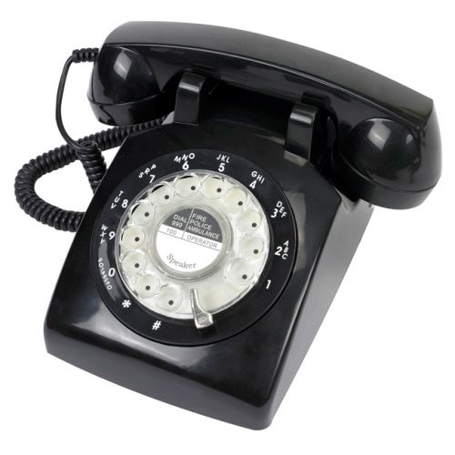 Teléfono retro negro años 60