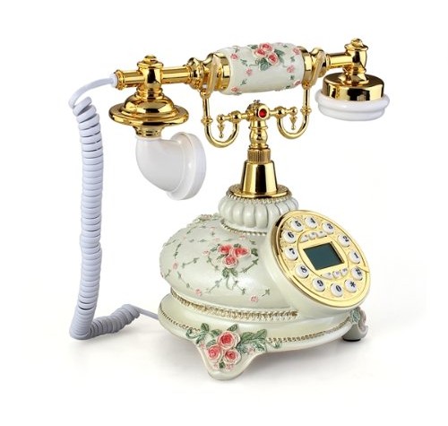 Teléfono vintage estilo clásico floral
