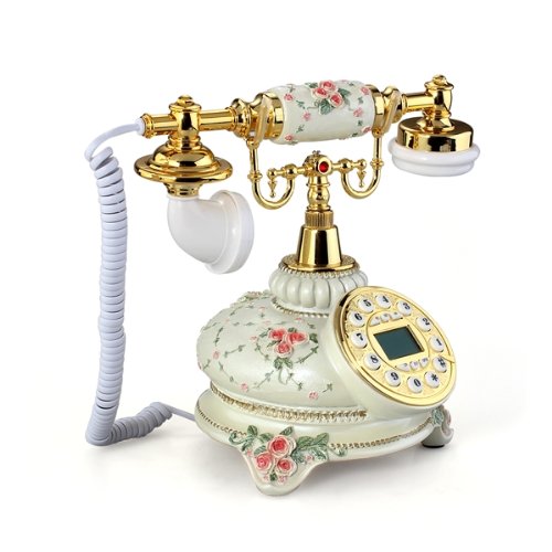 Teléfono vintage estilo clásico floral