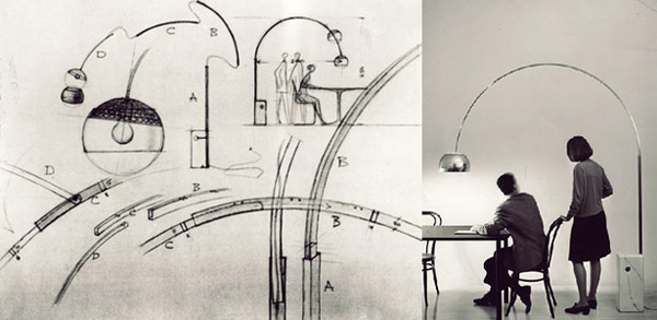 Bocetos lámapra arco original