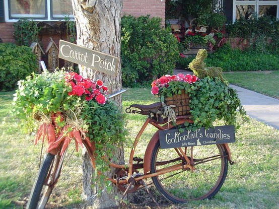 Reciclar la bici con flores