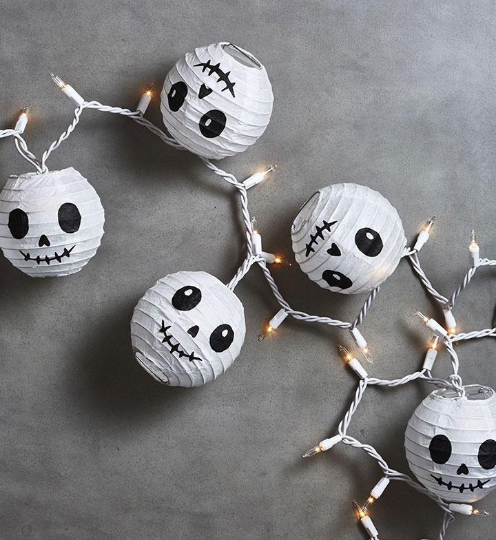 Decoraciones de Halloween con esqueletos