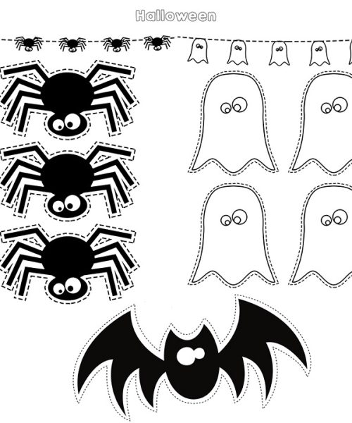 Recortables de Halloween imprimibles infantiles