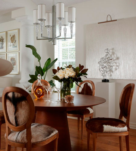 Sillas tapizadas con pelo de animal