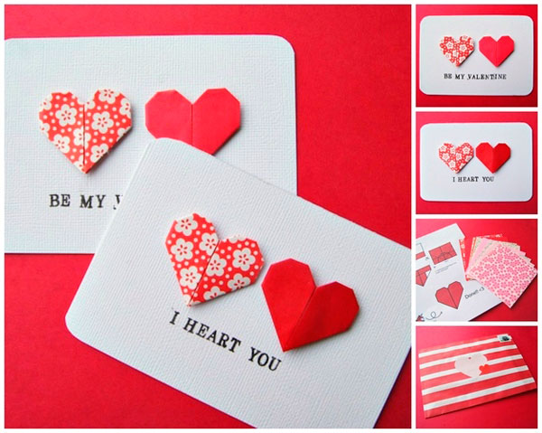 Manualidades tarjetas para San Valentin Origami