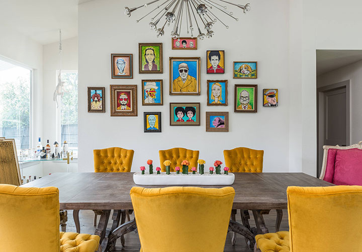 Comedor ecléctico moderno color amarillo