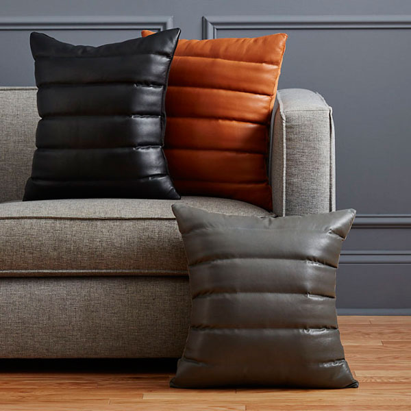 Tejidos de cuero están de moda en cojines