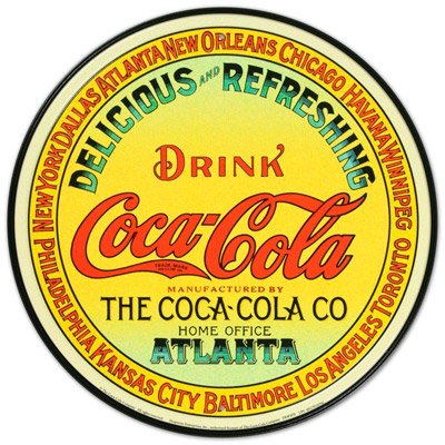 Cartel de CocaCola antiguo retro