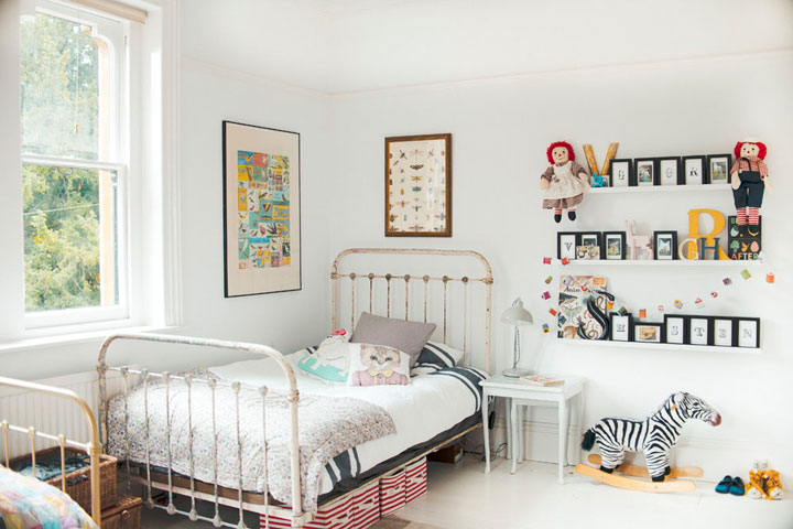 Dormitorios de niños vintage con camas retro