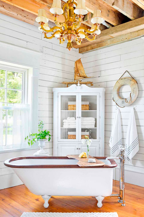 Baño rústico estilo marinero