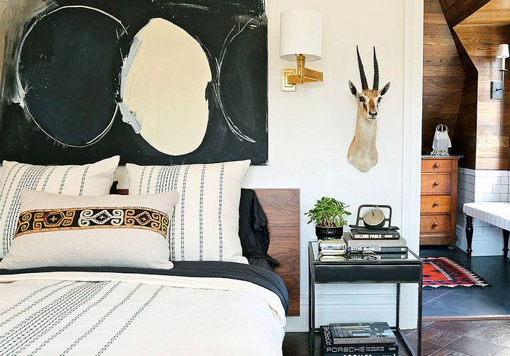 Uso del color en decoración de dormitorios eclécticos