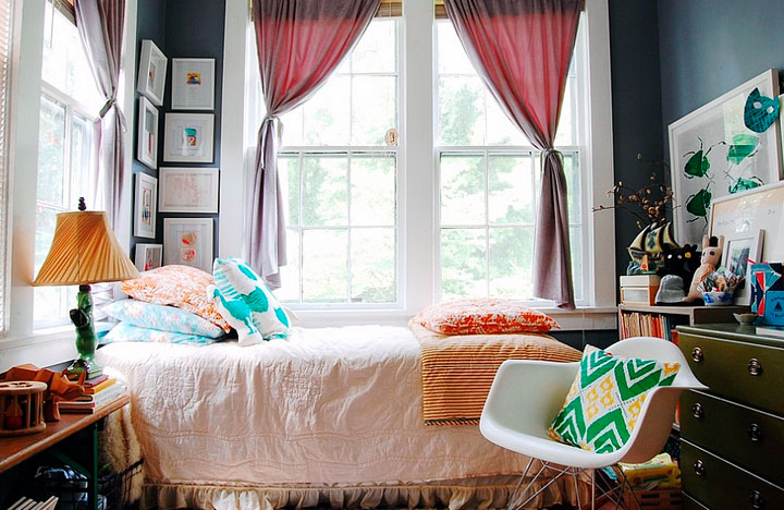 Fusión de texturas en un dormitorio tipo ecléctico