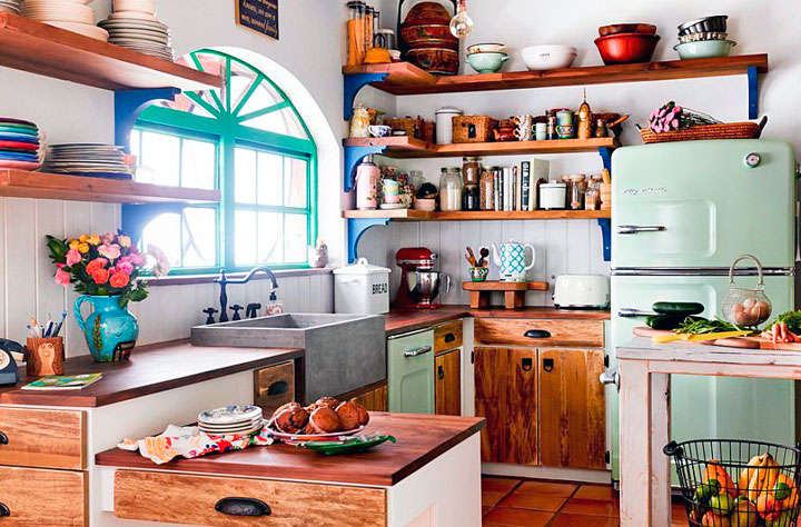 Mezclar épocas en cocinas eclécticas