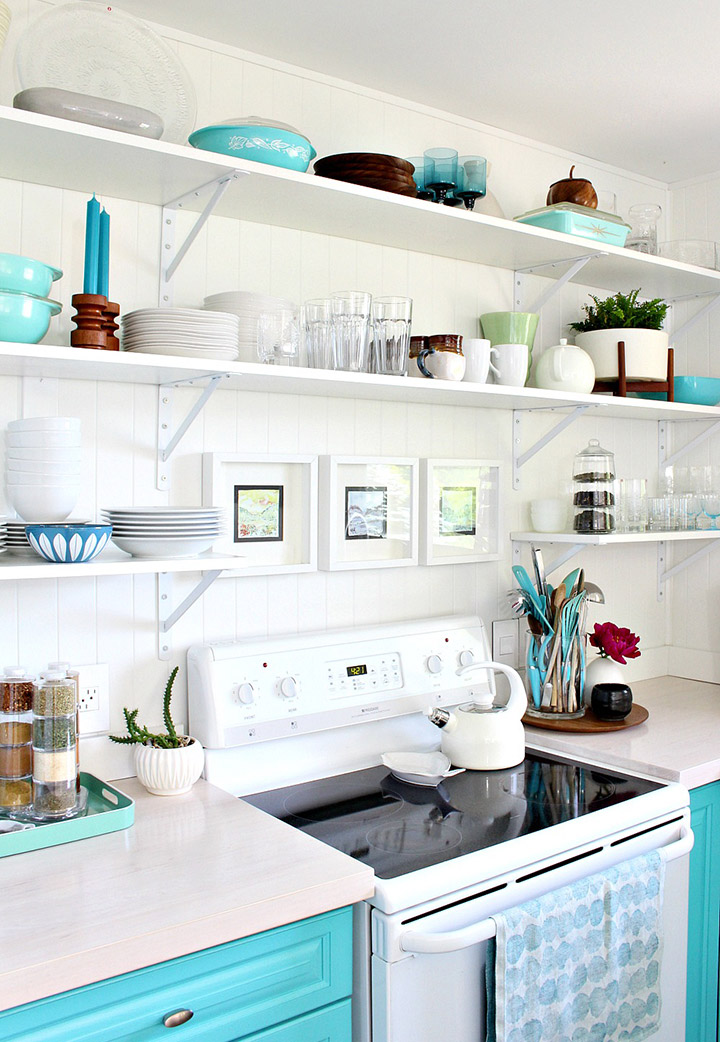 Cocinas eclécticas de colores pastel