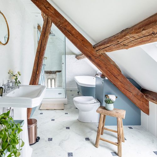 Baño estilo rústico moderno