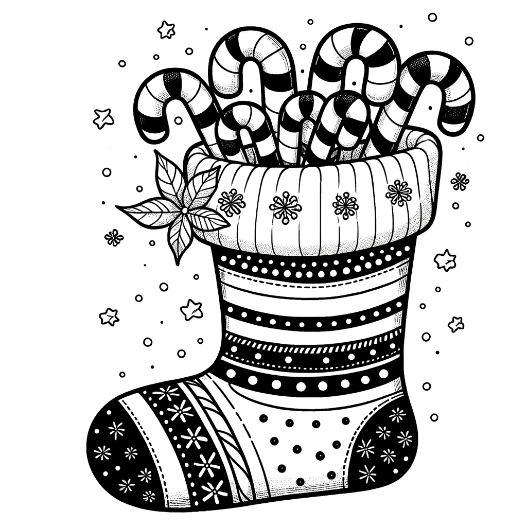 Calcetín de Navidad con dulces navideños