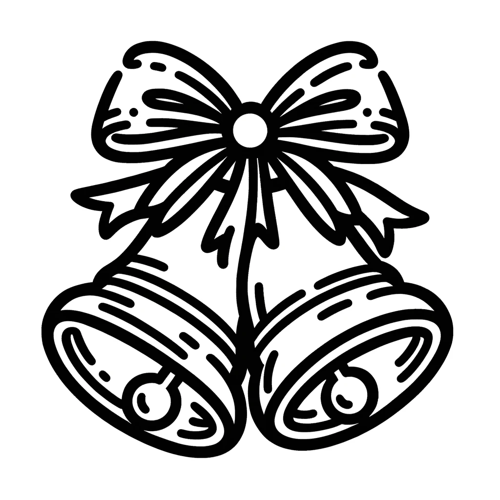 Dibujo de unas campanas navideñas para pintar