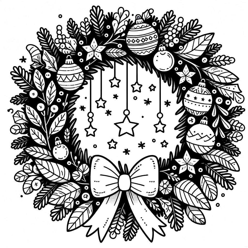 Corona navideña para colorear