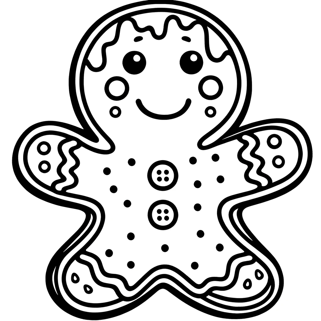 Dibujo de una galleta de jengibre para colorear