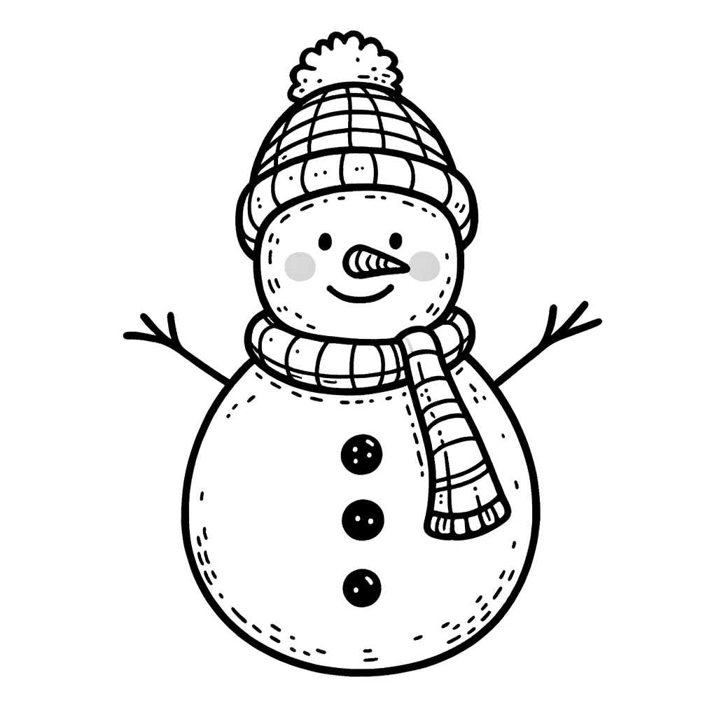 Muñeco de nieve imprimible para niños de 3 años