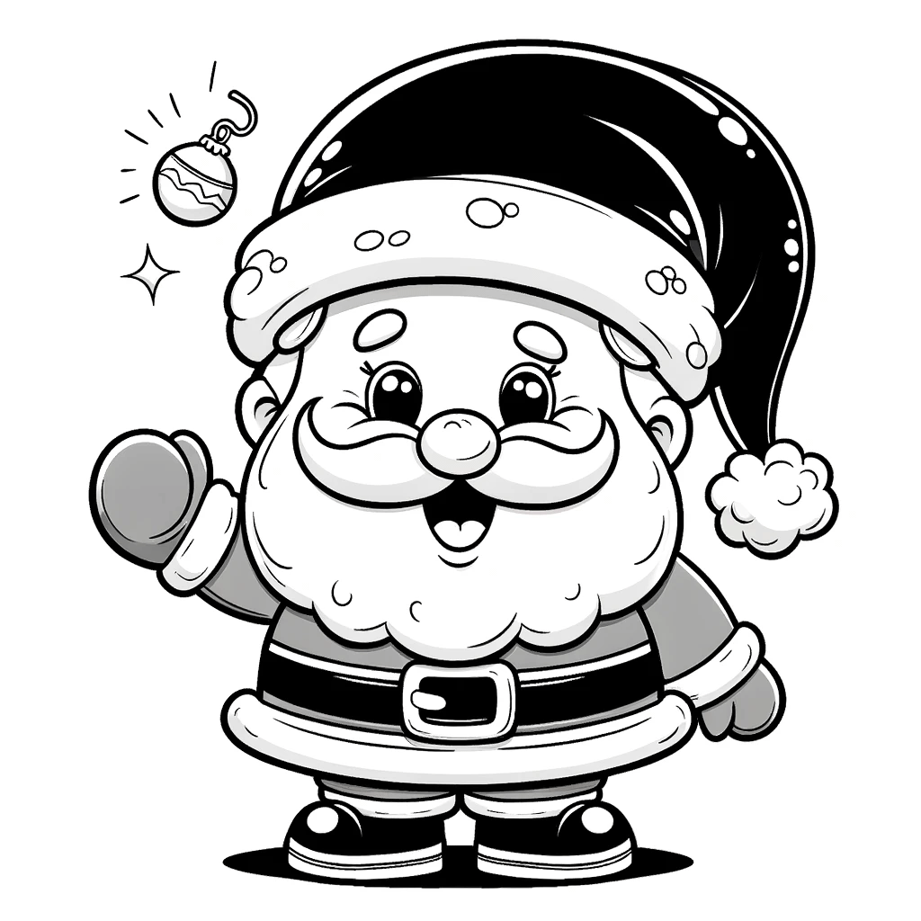 Un Papá Noel imprimible para colorear con niños de 2 y 3 años