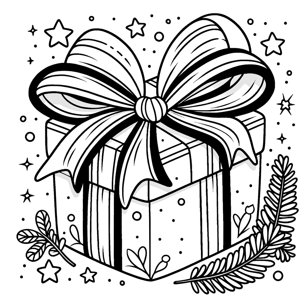 Un regalo de Navidad para imprimir y colorear con niños de 6 años