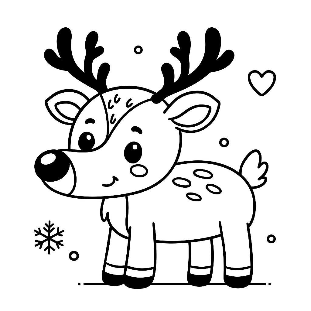 El Reno Rudolf imprimible de navidad para pintar