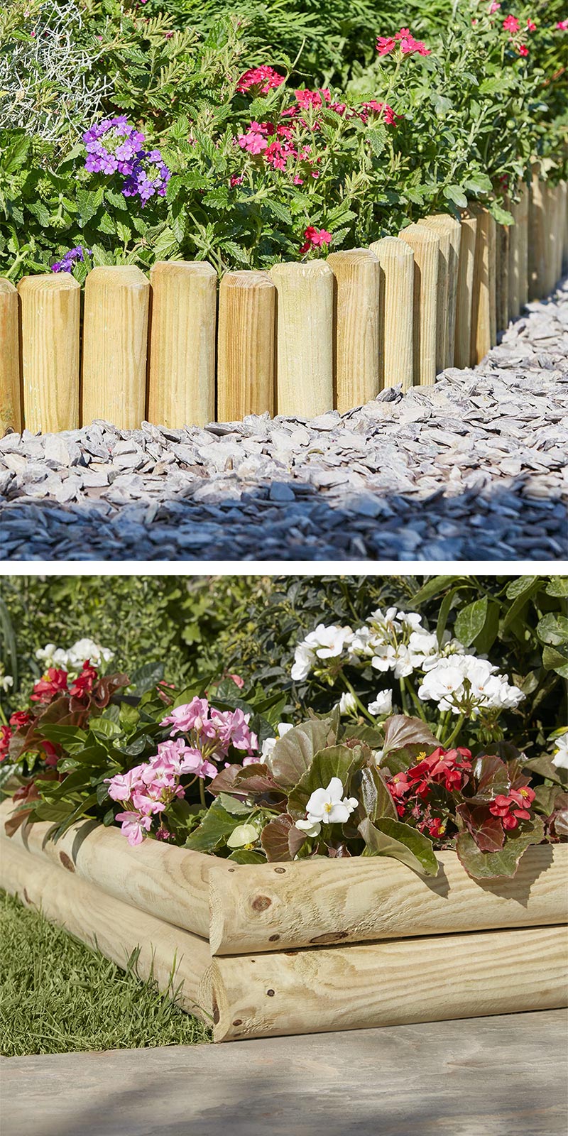 Borduras de madera Bricodepot para el jardín