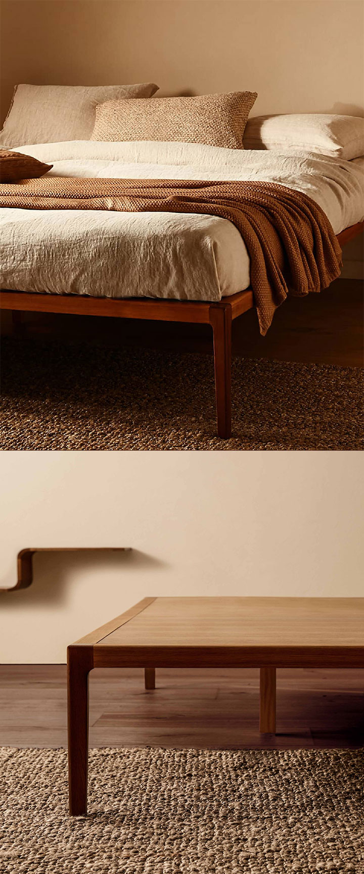 Estructura de cama de madera oscura Zara Home