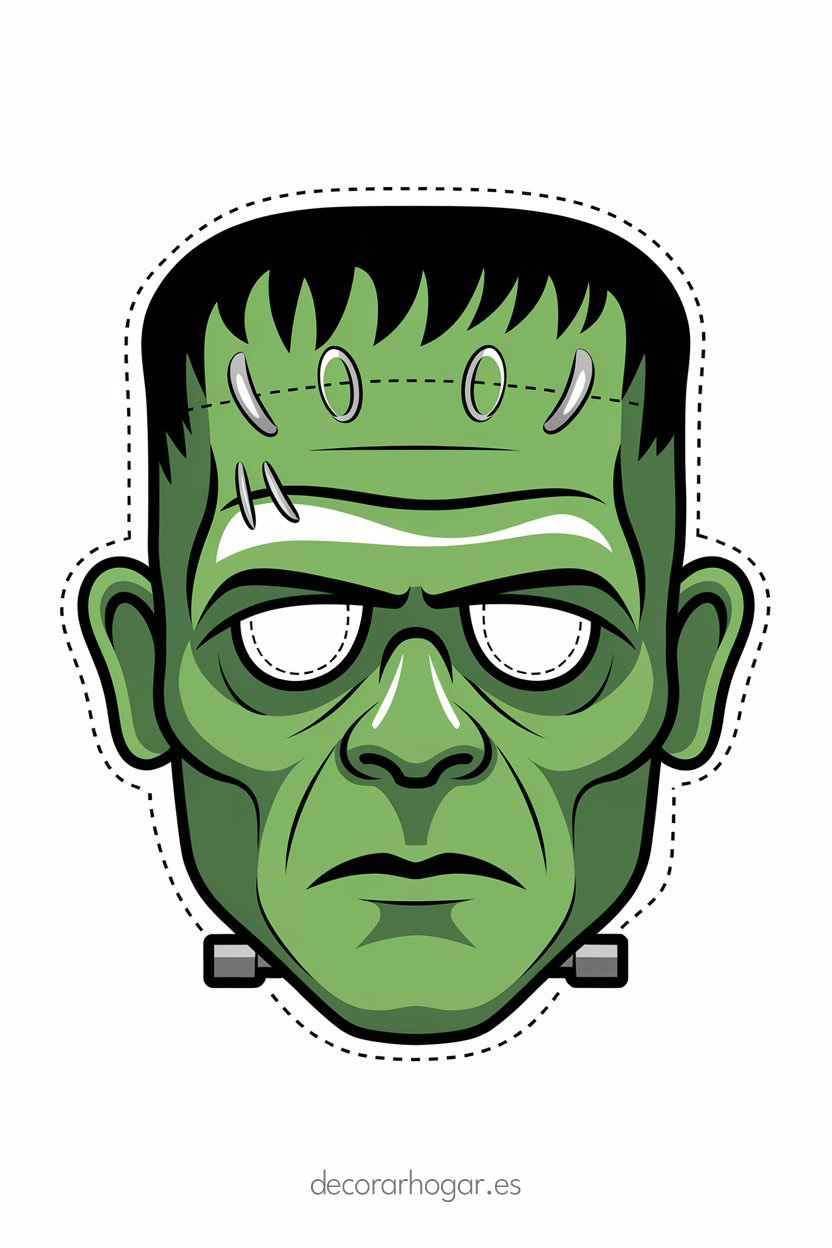 Careta para imprimir y recortar de Frankenstein