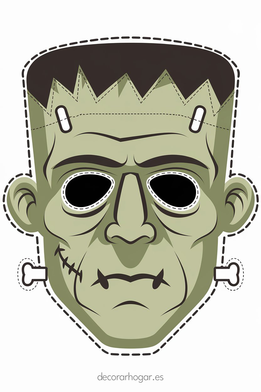Careta recortable máscara de Frankenstein