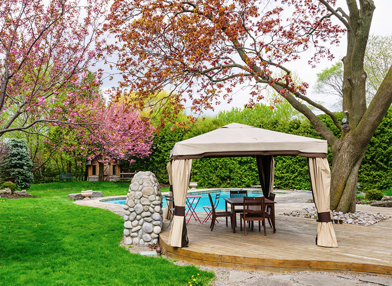 Carpa plegable de exterior para tapar el sol del jardín
