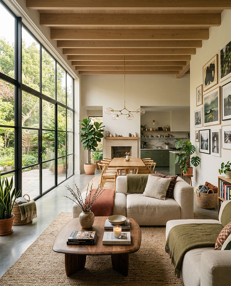 Casa grande y bonita con decoración moderna escandinava