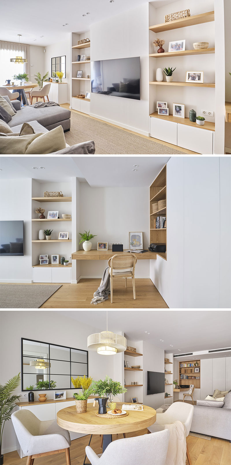 Decoración y estilismo de un salón comedor estilo Nórdico en Barcelona