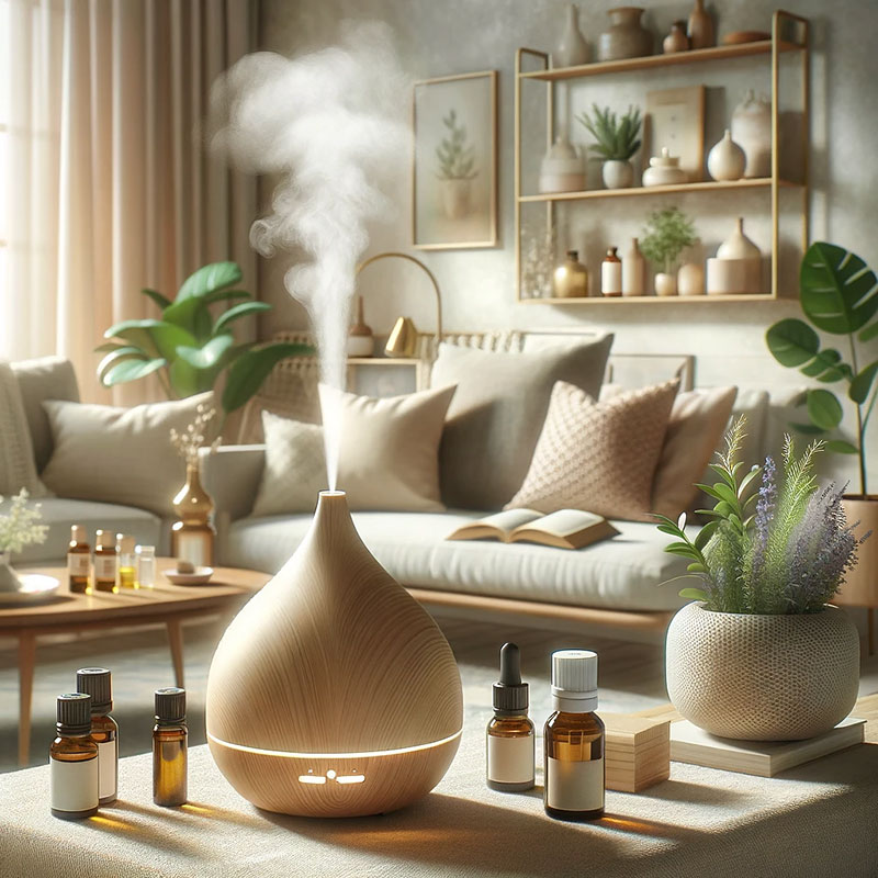 Difusor de aromaterapia con aceites esenciales