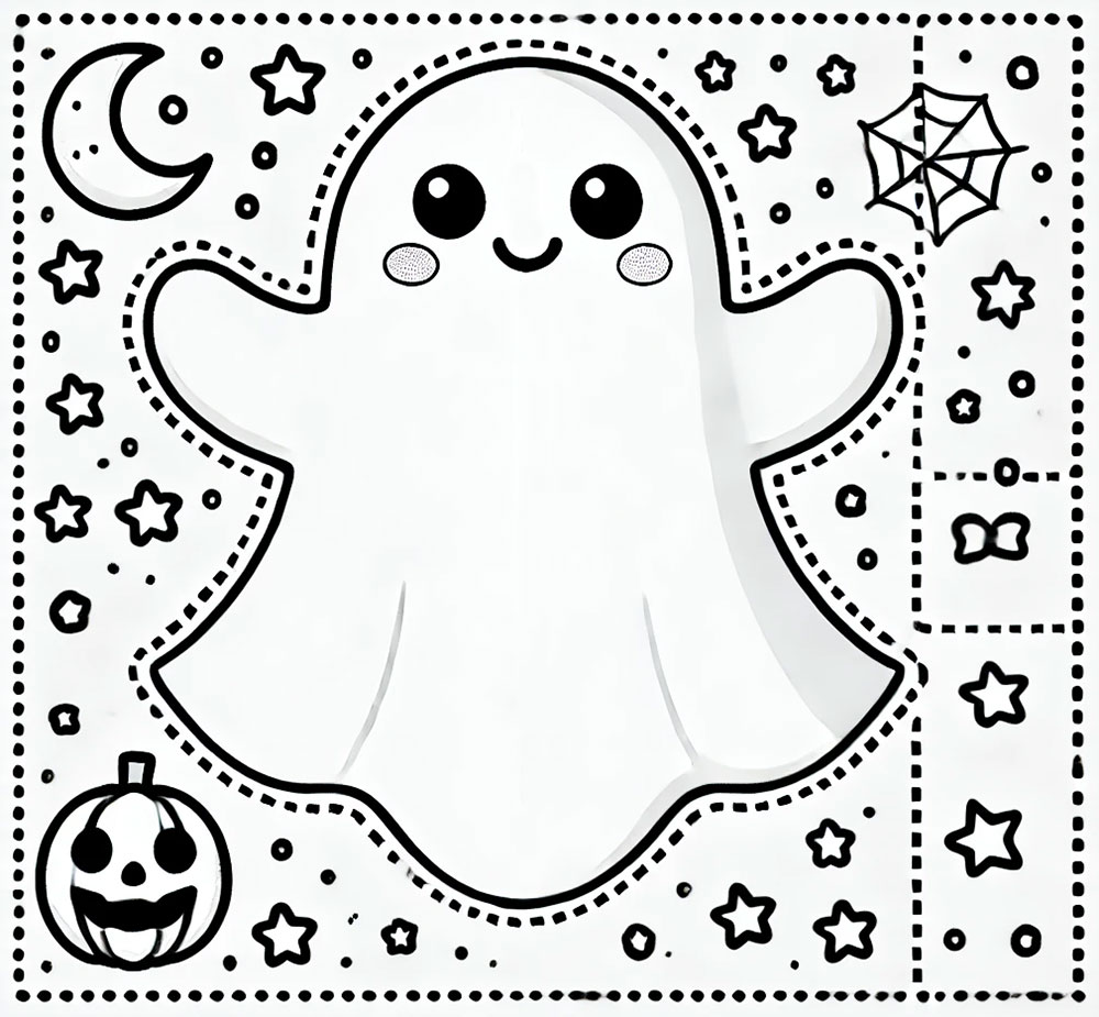 Silueta de Fantasmita de Halloween imprimible