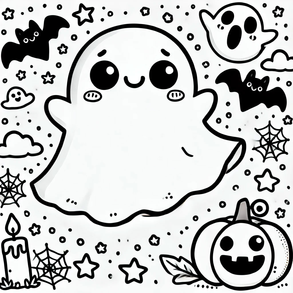 Fantasmita infantil de Halloween para imprimir