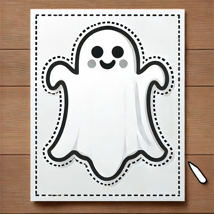 Mockup de un fantasma de Halloween para imprimir