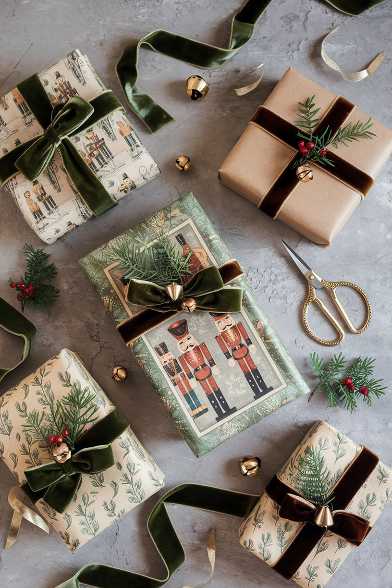 Papel de regalo de Navidad estilo vintage