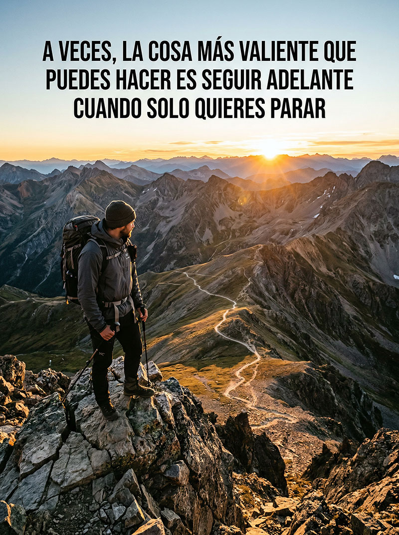 A veces, la cosa más valiente que puedes hacer es seguir adelante cuando solo quieres parar.