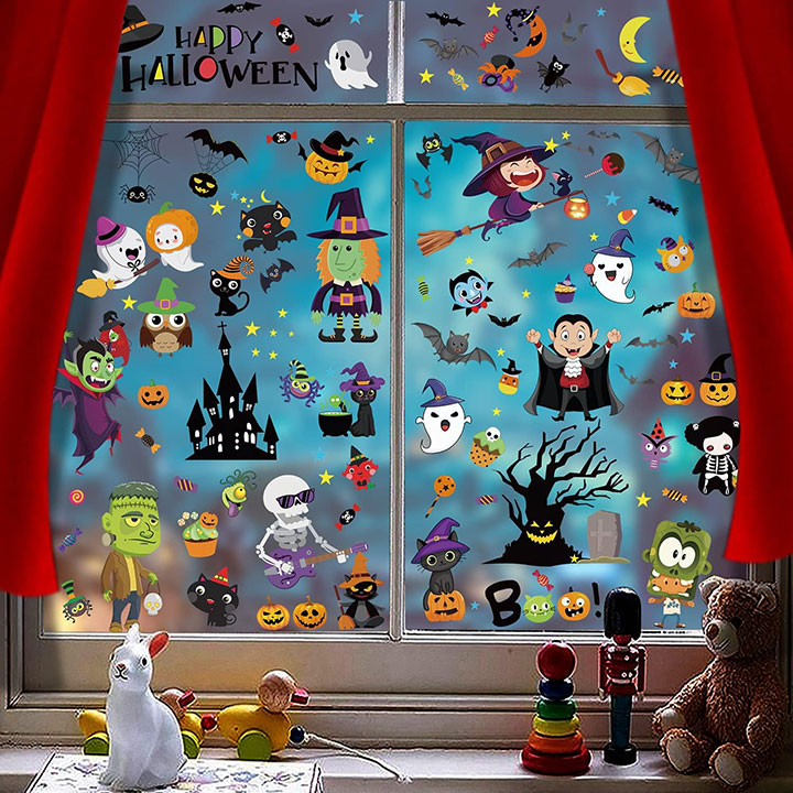 Stickers de Halloween infantiles para decorar ventanas